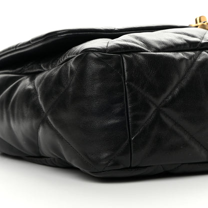 Chanel Lambskin Quilted Maxi Chanel 19 Flap Black 9 of 12