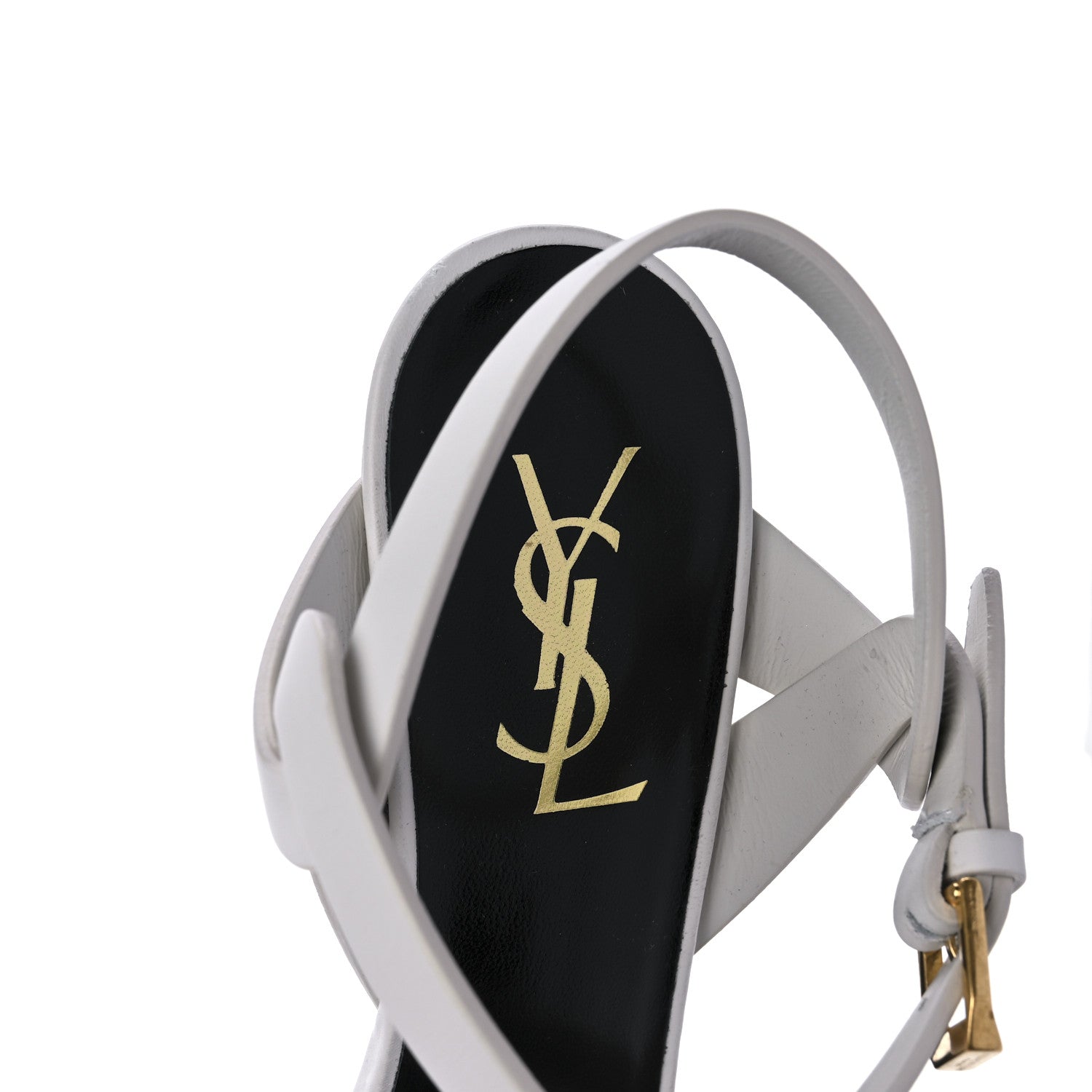 Saint Laurent Calfskin Tribute 75 Platform Sandals 38.5 White 9 of 10