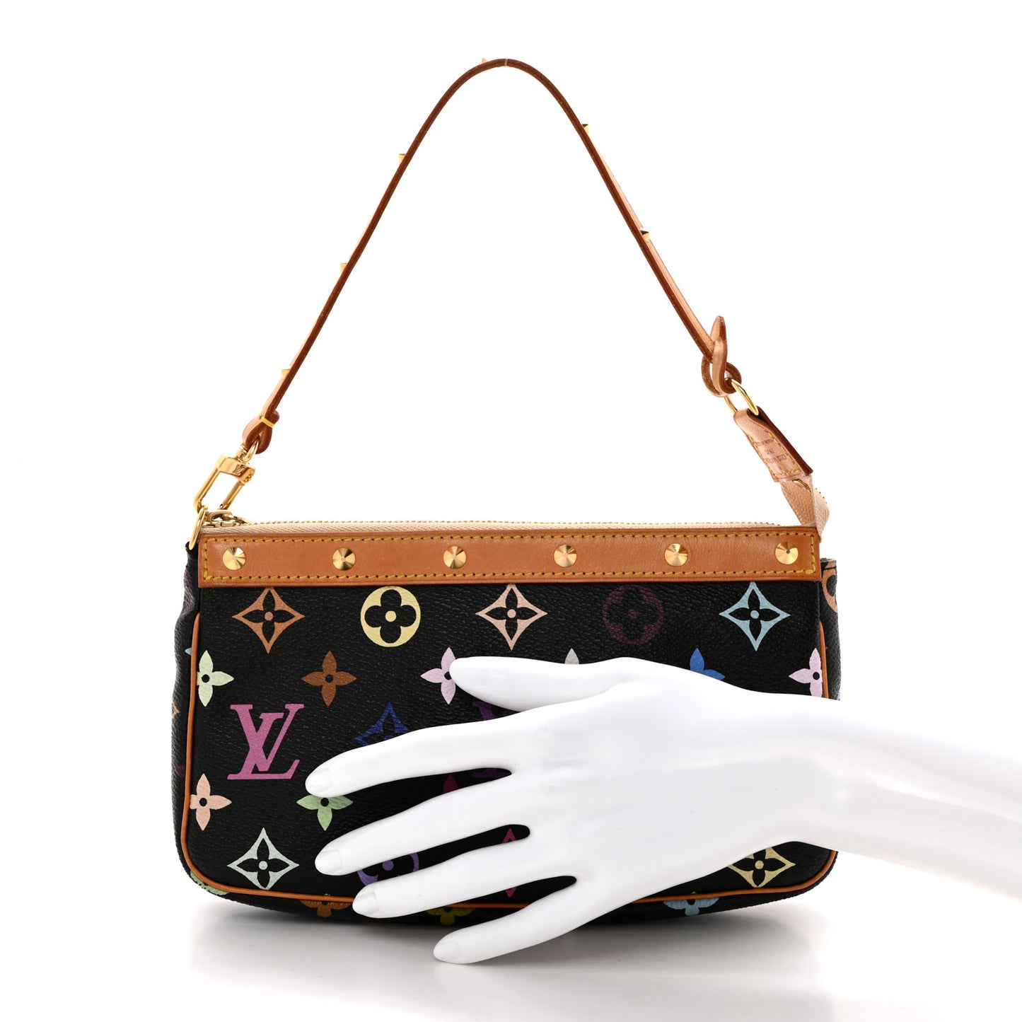 Monogram Multicolor Pochette Accessories Black