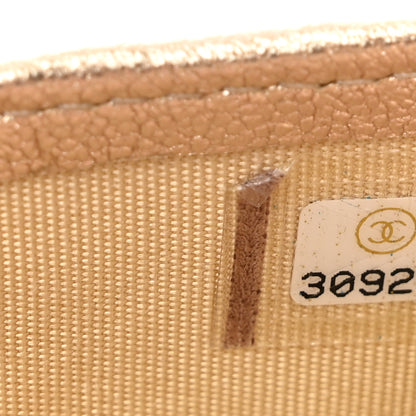 Chanel Metallic Lambskin Quilted CC Card Holder Gold 8 of 9