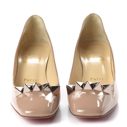 Christian Louboutin Patent Pyramidam 45 Pumps 36 Nude 2 of 8