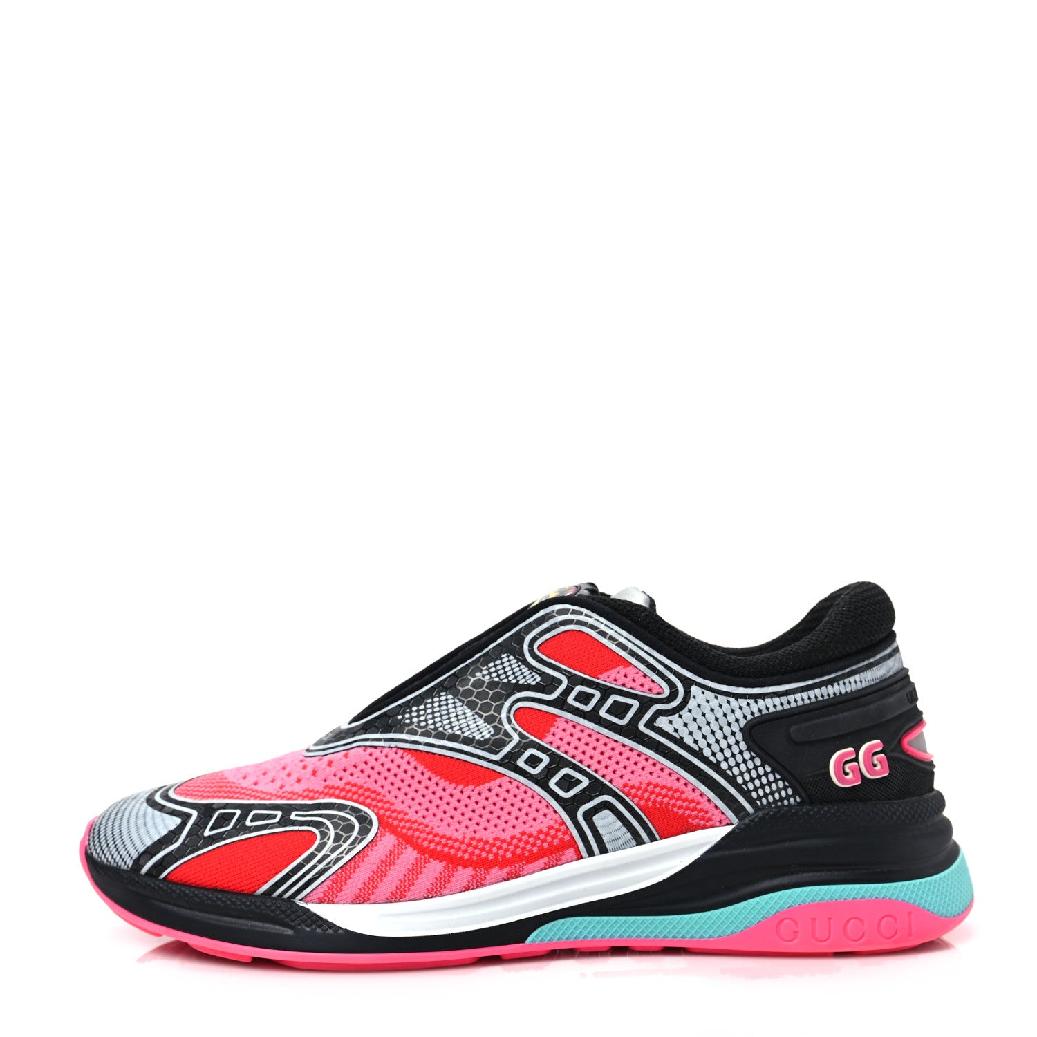 Gucci Fabric Womens Ultrapace R Mid Top Sneakers 39.5 Pink Bright Red 1 of 9