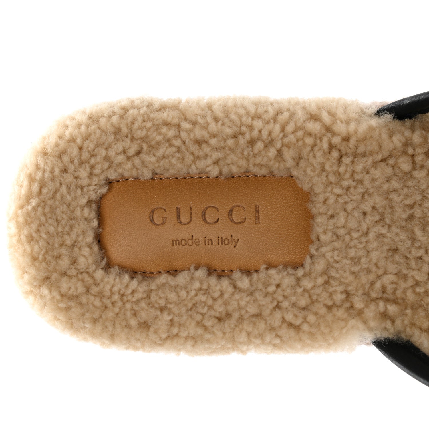 Gucci Nappa Wool Womens Fria Slippers 38 Black Butterscotch 7 of 9