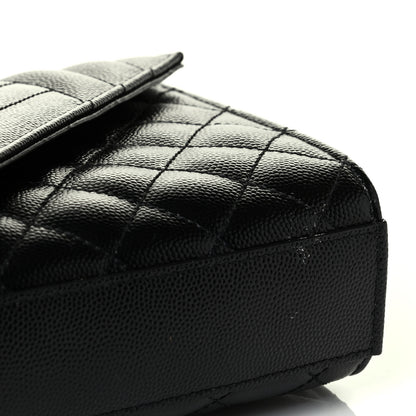 Saint Laurent Grain De Poudre Textured Mixed Matelasse Triquilt Small Monogram Satchel Black 6 of 7