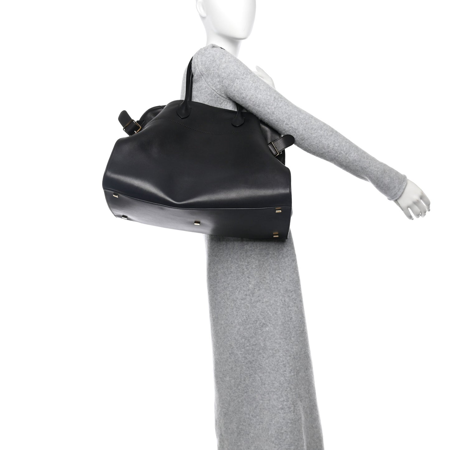Polished Saddle Calfskin Soft Margaux 17 Black