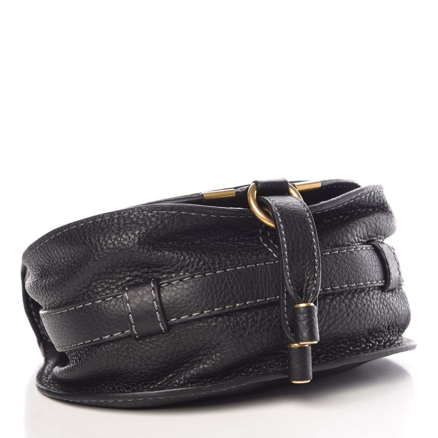 Calfskin Mini Marcie Round Crossbody Bag Black