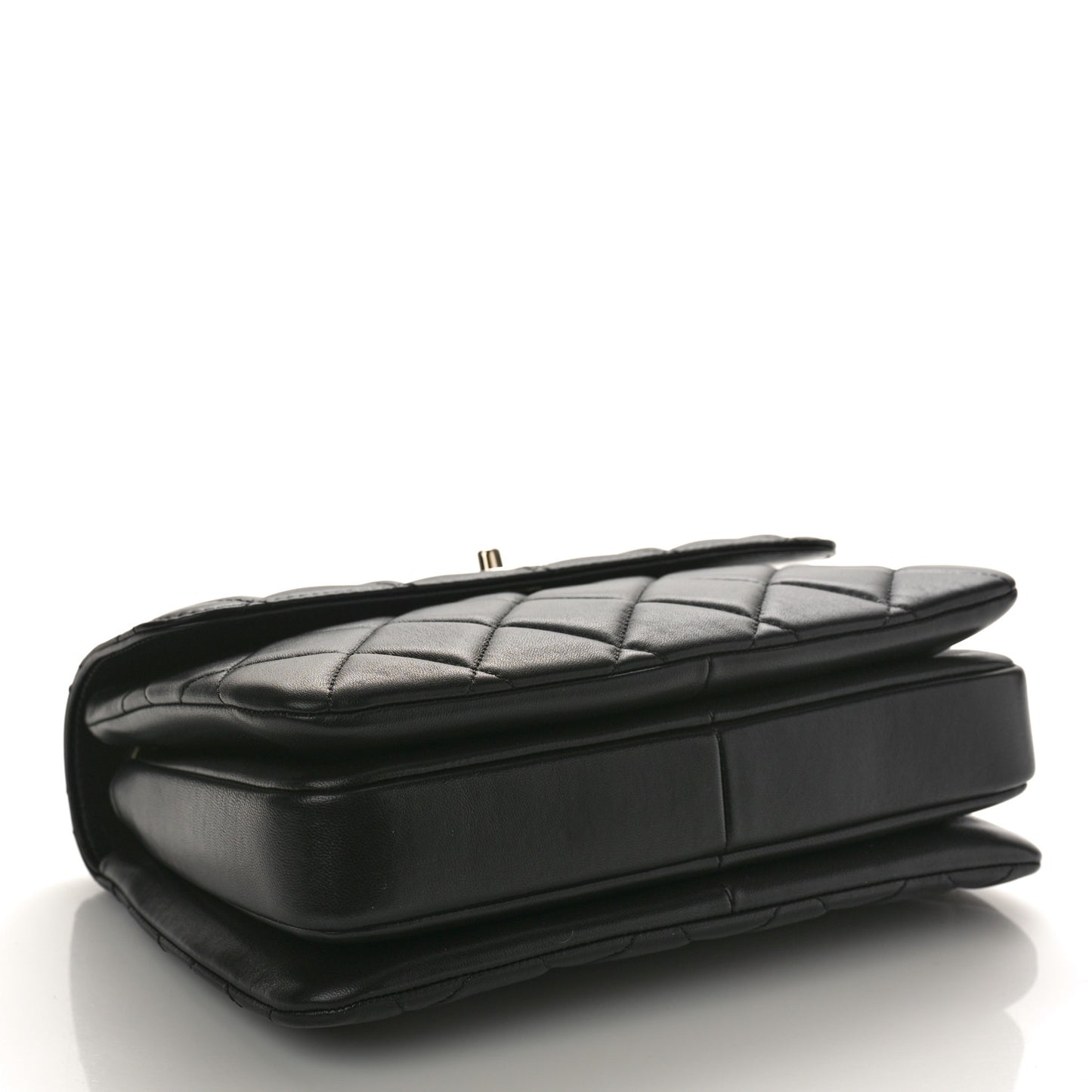 Lambskin Quilted Small Trendy CC Dual Handle Flap Bag Black