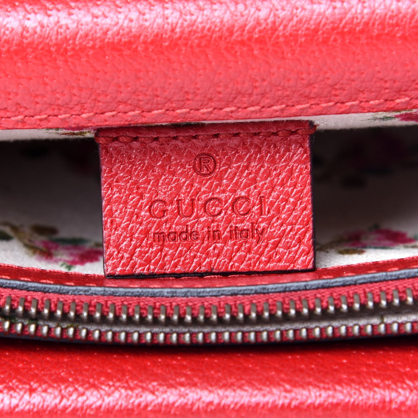 Calfskin Web Floral Embroidered Small Dionysus Shoulder Bag Hibiscus Red