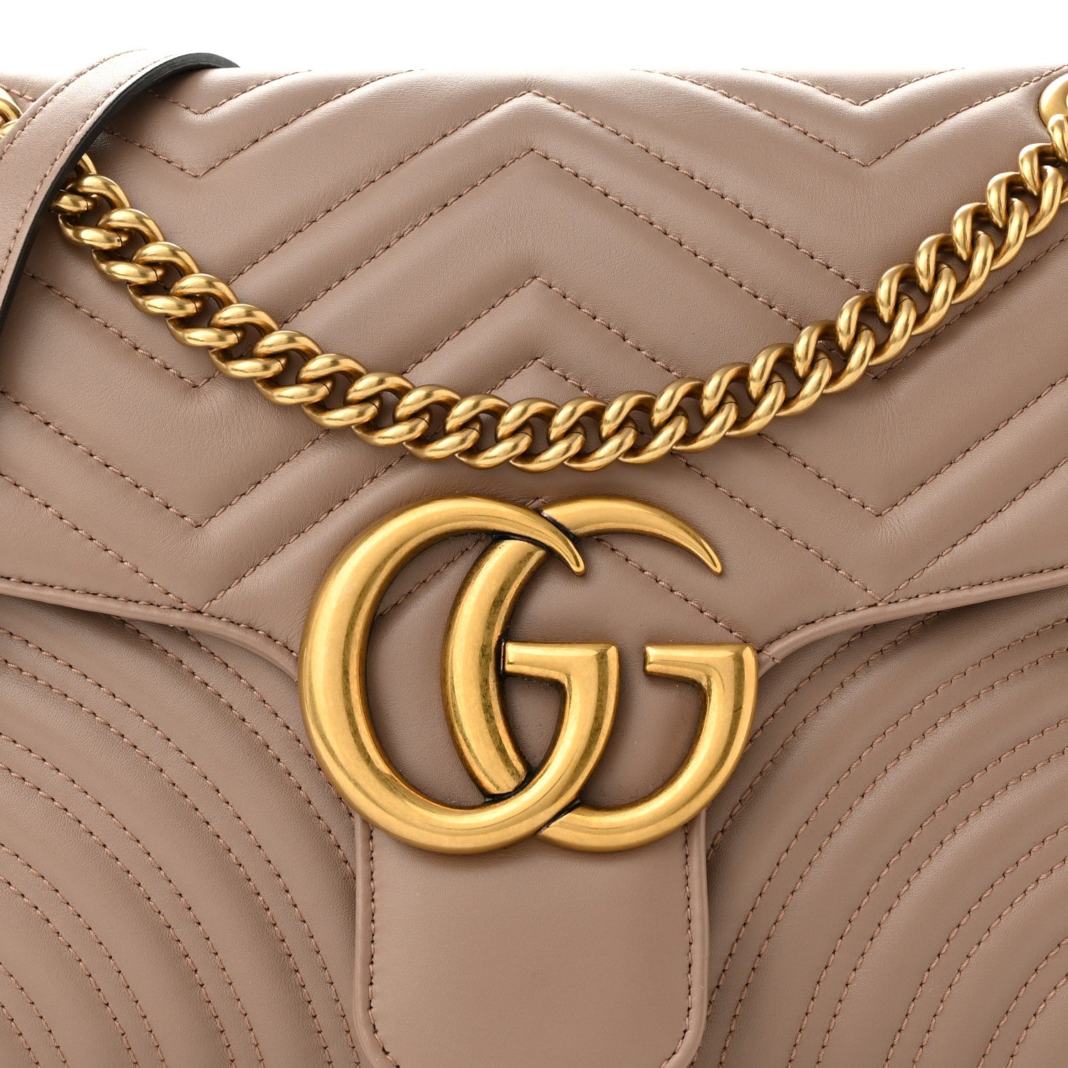 Gucci Calfskin Matelasse Medium GG Marmont Shoulder Bag Porcelain Rose 8 of 10