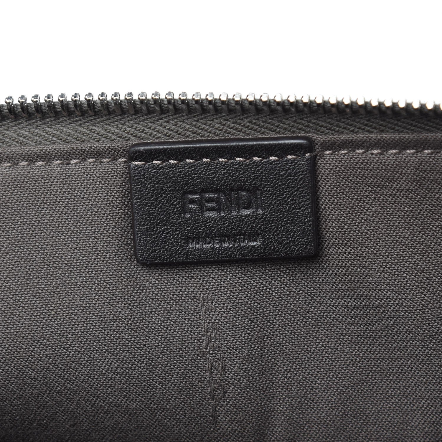 Fendi Vitello Dolce Monster Eyes Studded Zip Around Pouch Carbone White Multicolor 6 of 8