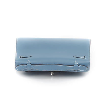 Hermes Swift Kelly Pochette Clutch Blue Jean 4 of 9