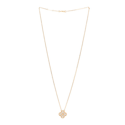 Van Cleef & Arpels 18K Yellow Gold Diamond Vintage Alhambra Pendant Necklace 3 of 5