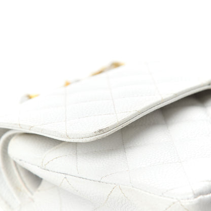 Chanel Caviar Quilted Medium Double Flap White 11 of 18