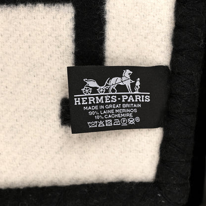Hermes Wool Cashmere Avalon Blanket Ecru Gris Fonce 3 of 3
