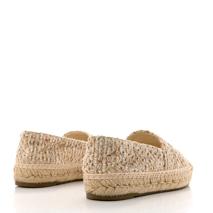 Chanel Tweed Lambskin CC Espadrilles 35 Beige 4 of 12