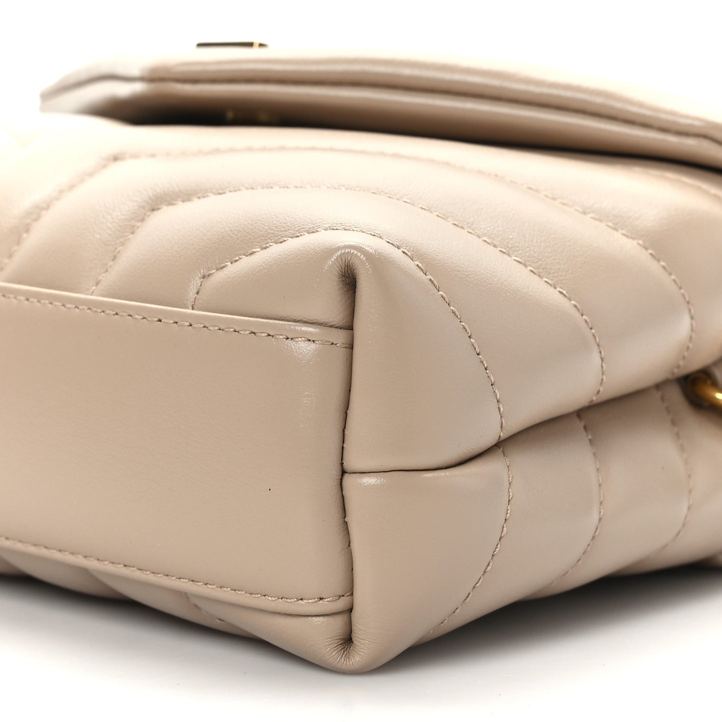 Calfskin Y Quilted Monogram Toy Loulou Crossbody Bag Dark Beige