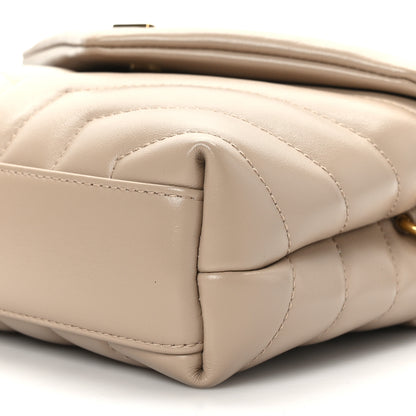 Saint Laurent Calfskin Y Quilted Monogram Toy Loulou Crossbody Bag Dark Beige 8 of 8