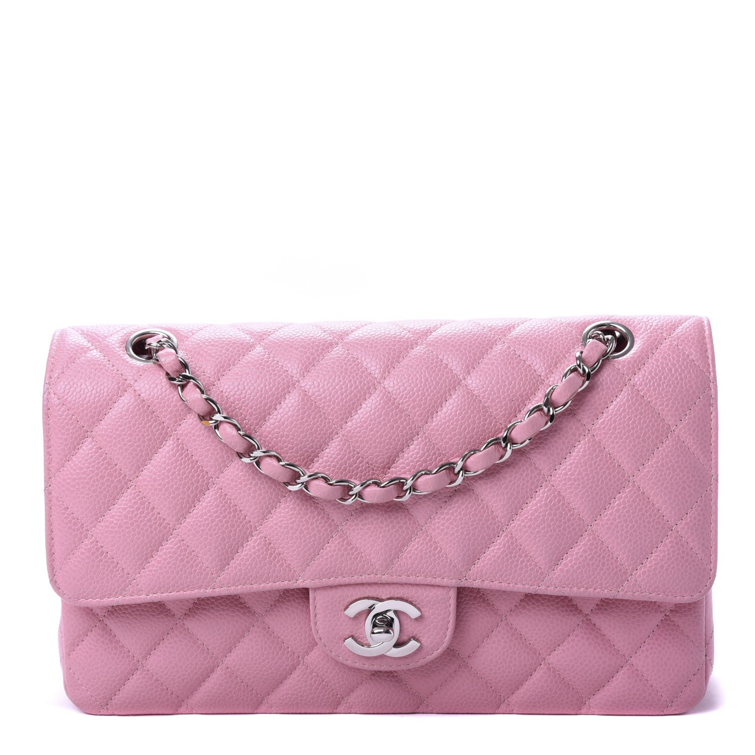 Chanel Caviar Quilted Medium Double Flap Pink 1 of 11