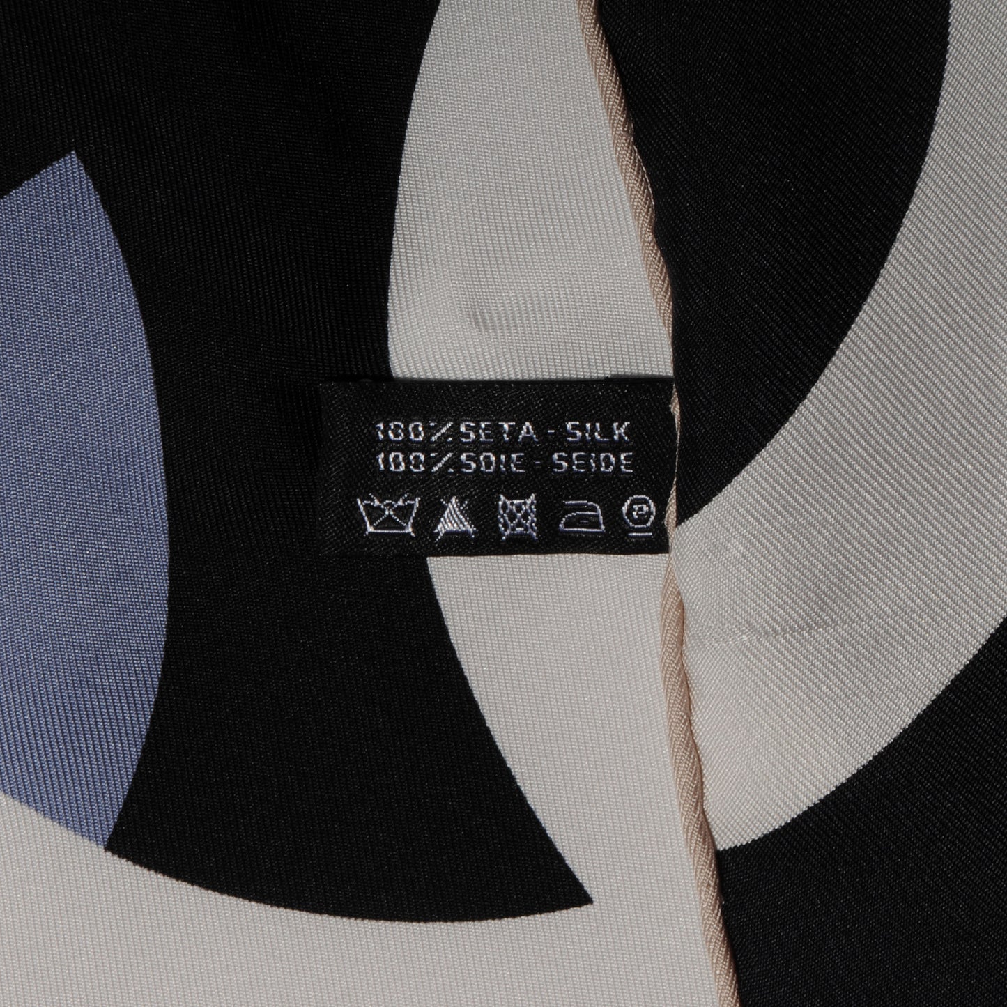 Silk CC Logo Scarf Black Blue