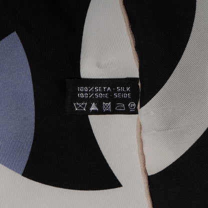 Chanel Silk CC Logo Scarf Black Blue 5 of 5