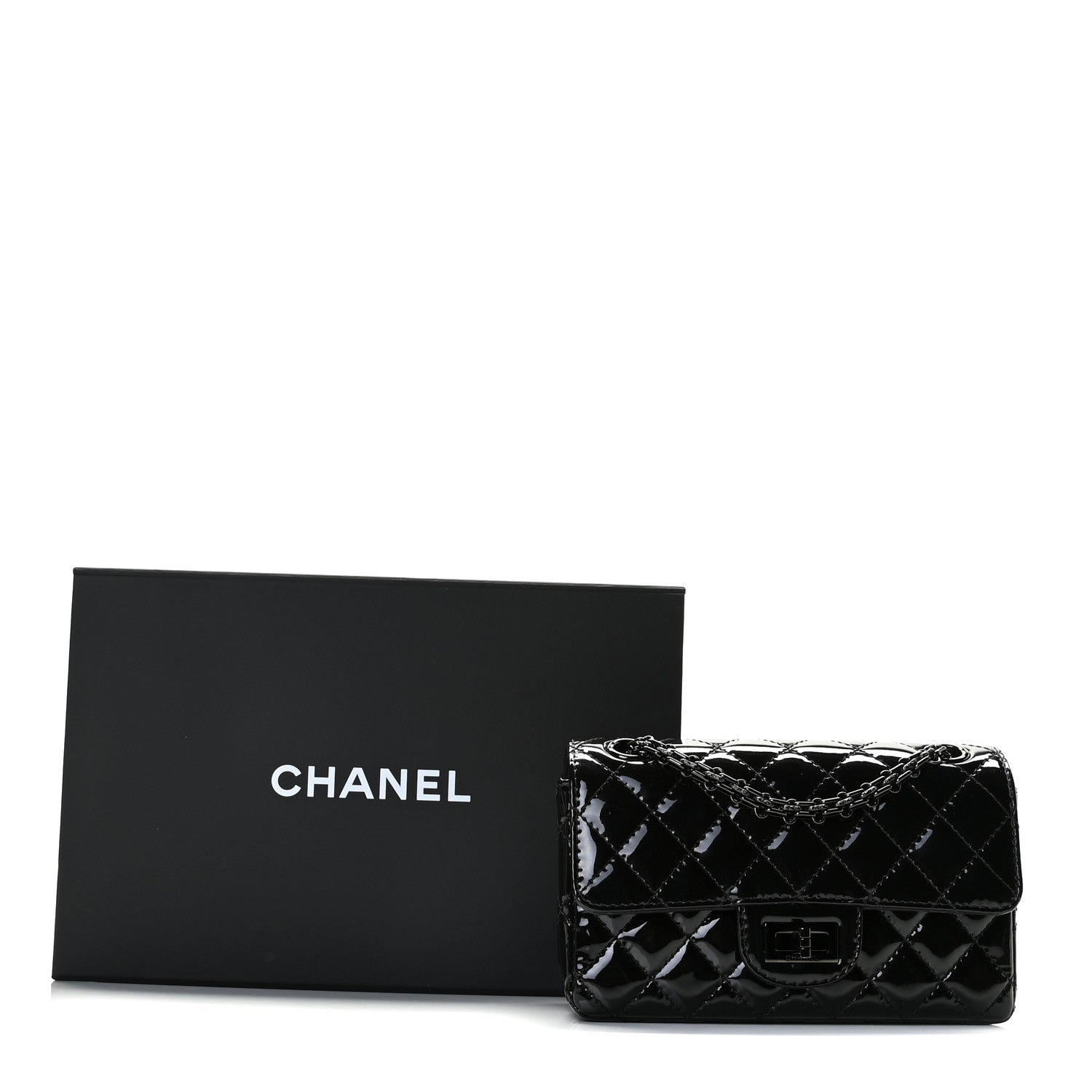 Chanel Patent Calfskin Quilted 2.55 Reissue Mini Flap So Black 10 of 10