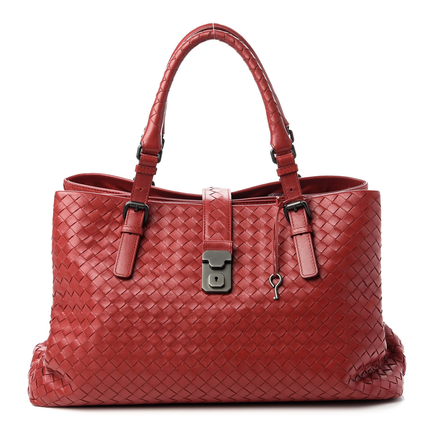 Bottega Veneta Nappa Intrecciato Medium Roma Tote Red 1 of 10