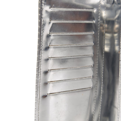 Chanel Metallic Patent Calfskin Embossed CC Yen Wallet Silver 7 of 10
