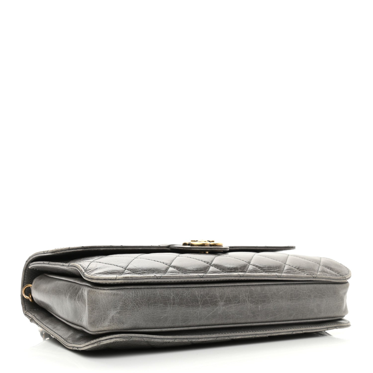 Chanel Glazed Calfskin Quilted Large Perfect Edge Flap Grey 4 of 11