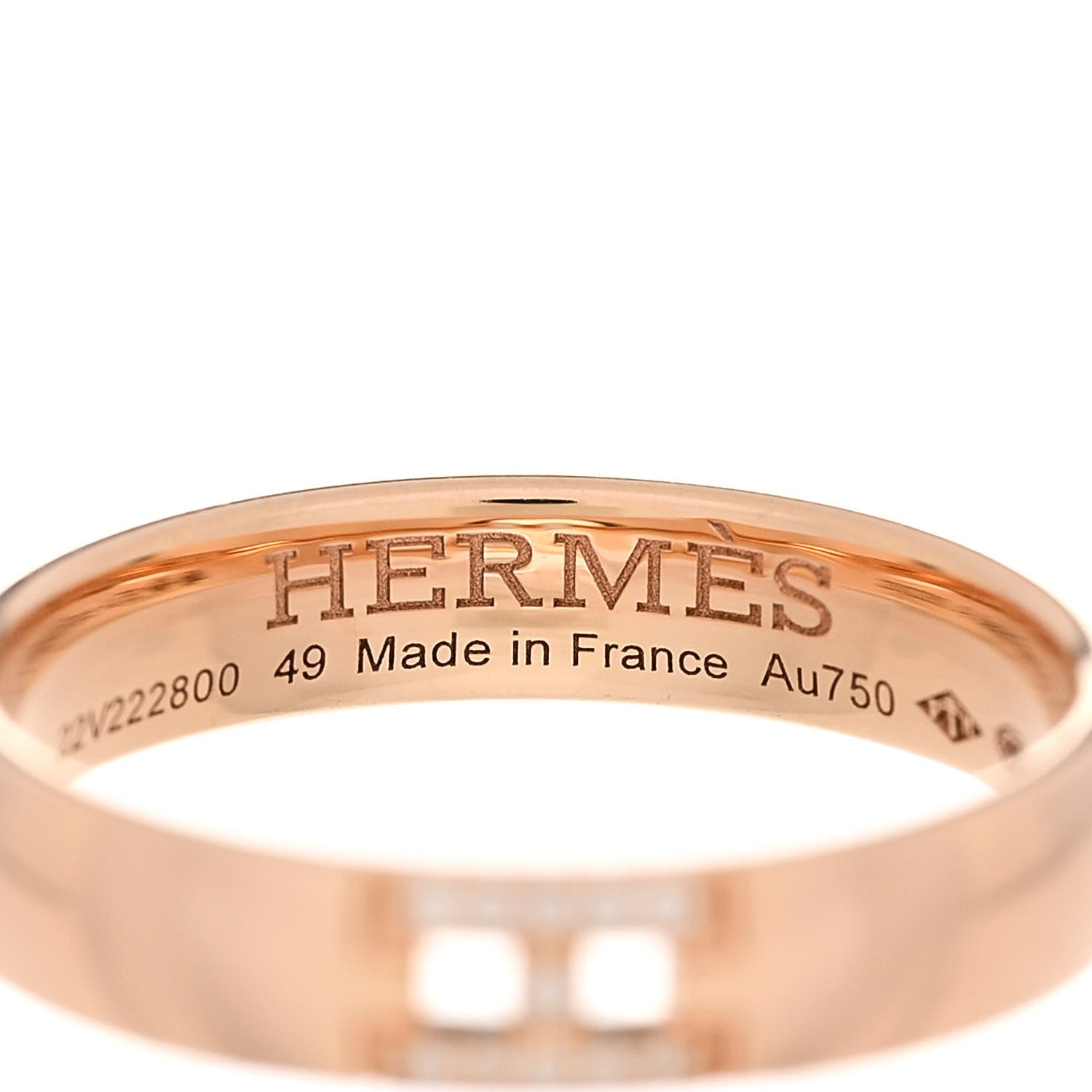 Hermes 18K Rose Gold Diamond Ever Herakles Wedding Band Ring 49 4.75 4 of 7