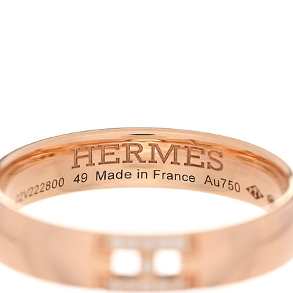 Hermes 18K Rose Gold Diamond Ever Herakles Wedding Band Ring 49 4.75 4 of 7