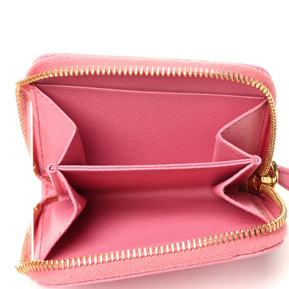 Prada Saffiano Metal Zip Coin Purse Geranio 4 of 4