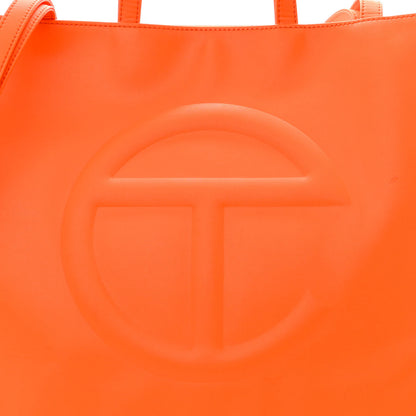 Telfar Vegan Leather Large Shopping Bag Orange 9 of 18
