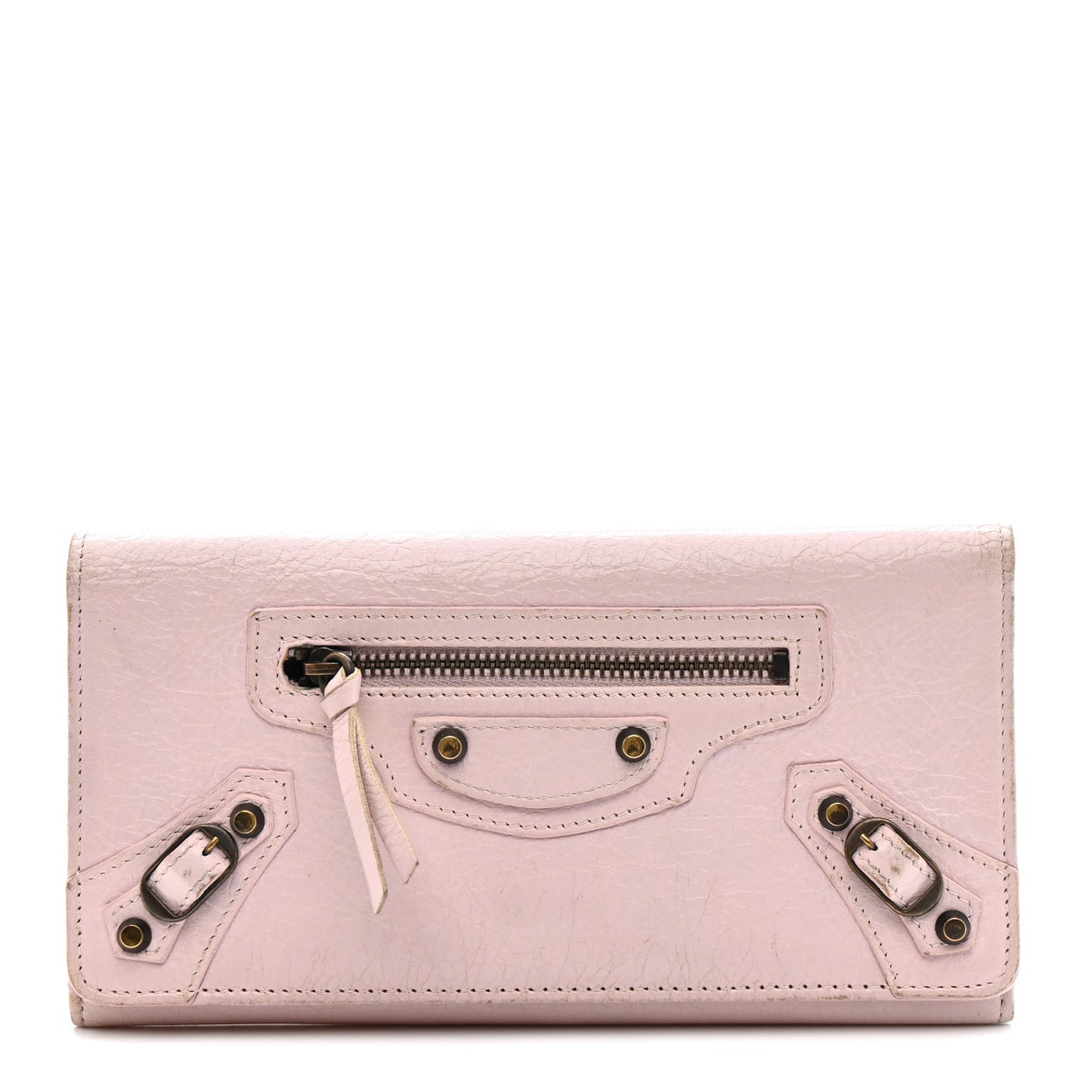 Agneau Classic Hardware Money Wallet Rose Poudre