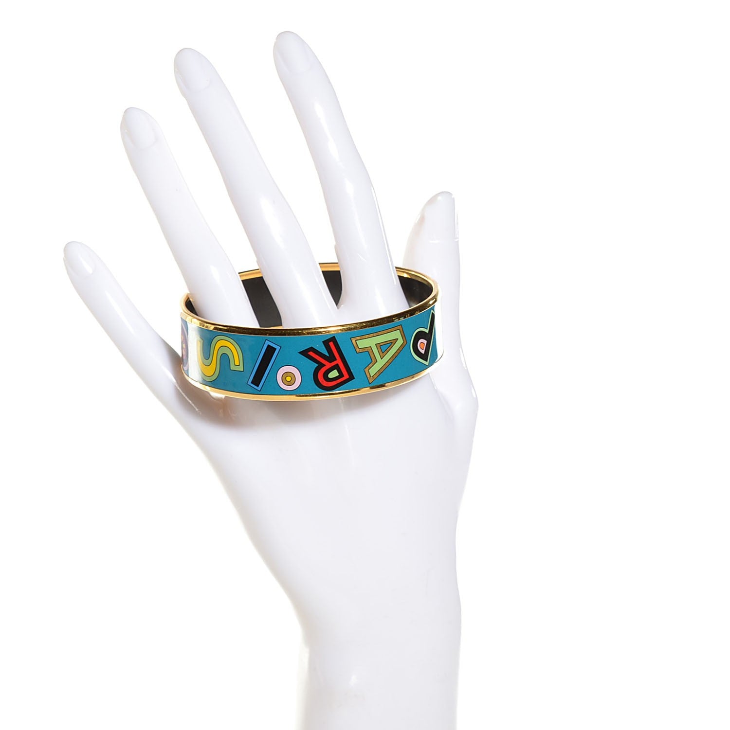 Hermes Enamel Printed Wide Tohu Bohu Bracelet 65 7 of 10