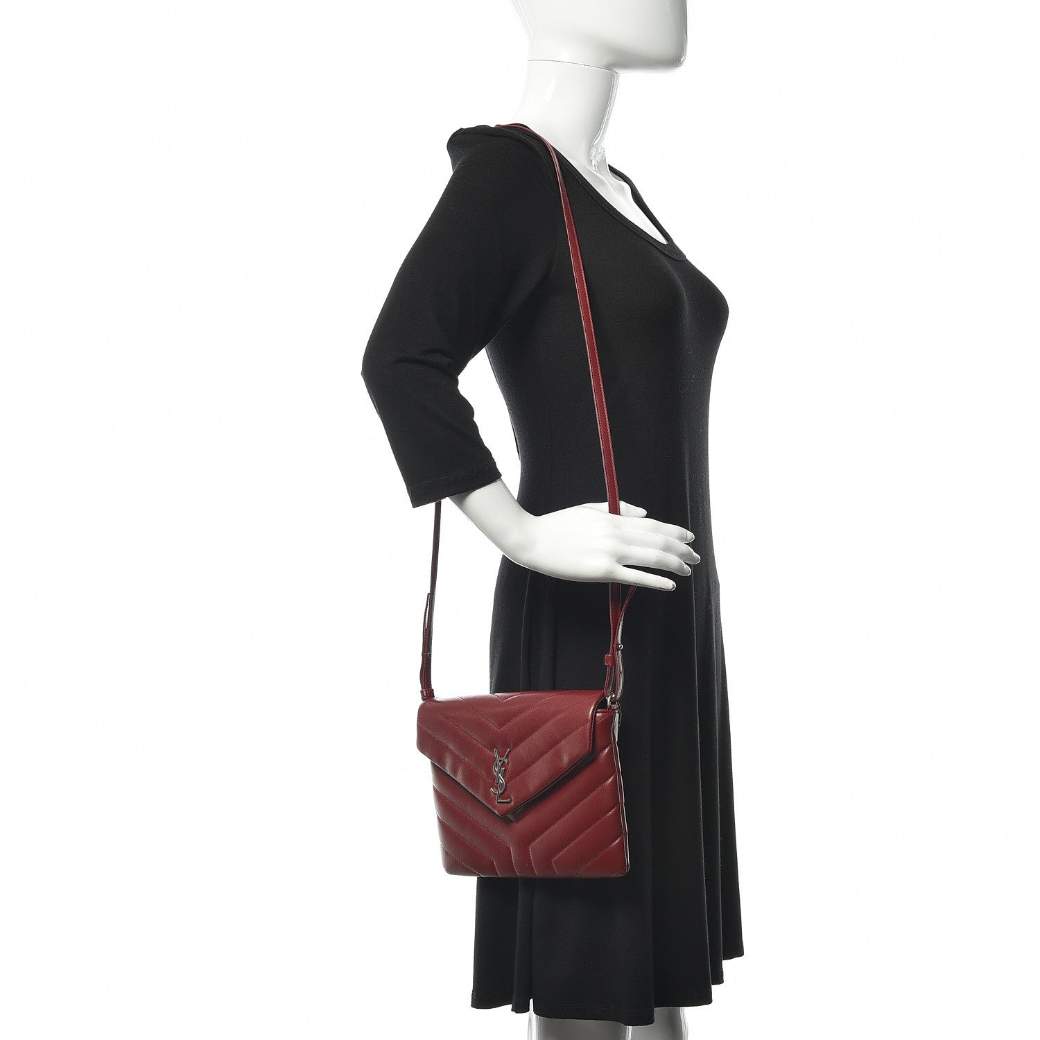 Saint Laurent Calfskin Y Quilted Monogram Loulou Flap Bag Palissandre 2 of 11