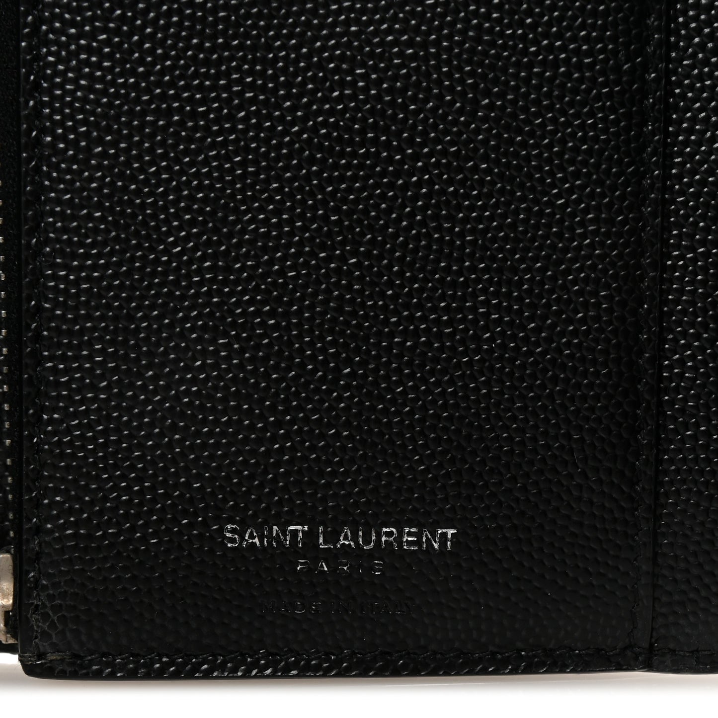 Grain De Poudre Matelasse Chevron Monogram Compact Tri Fold Wallet Black