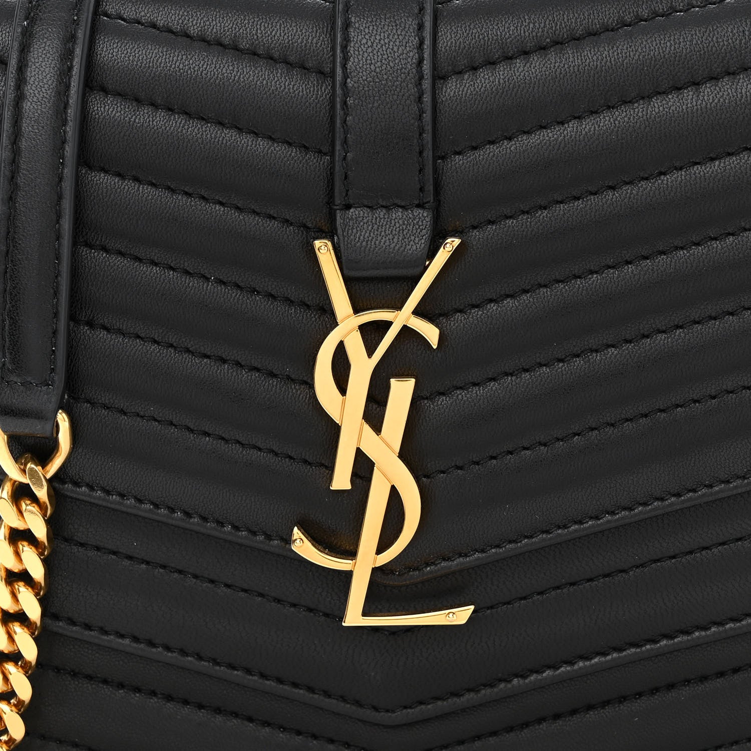 Saint Laurent Lambskin Matelasse Chevron Monogram Small Sulpice Bag Black 8 of 11