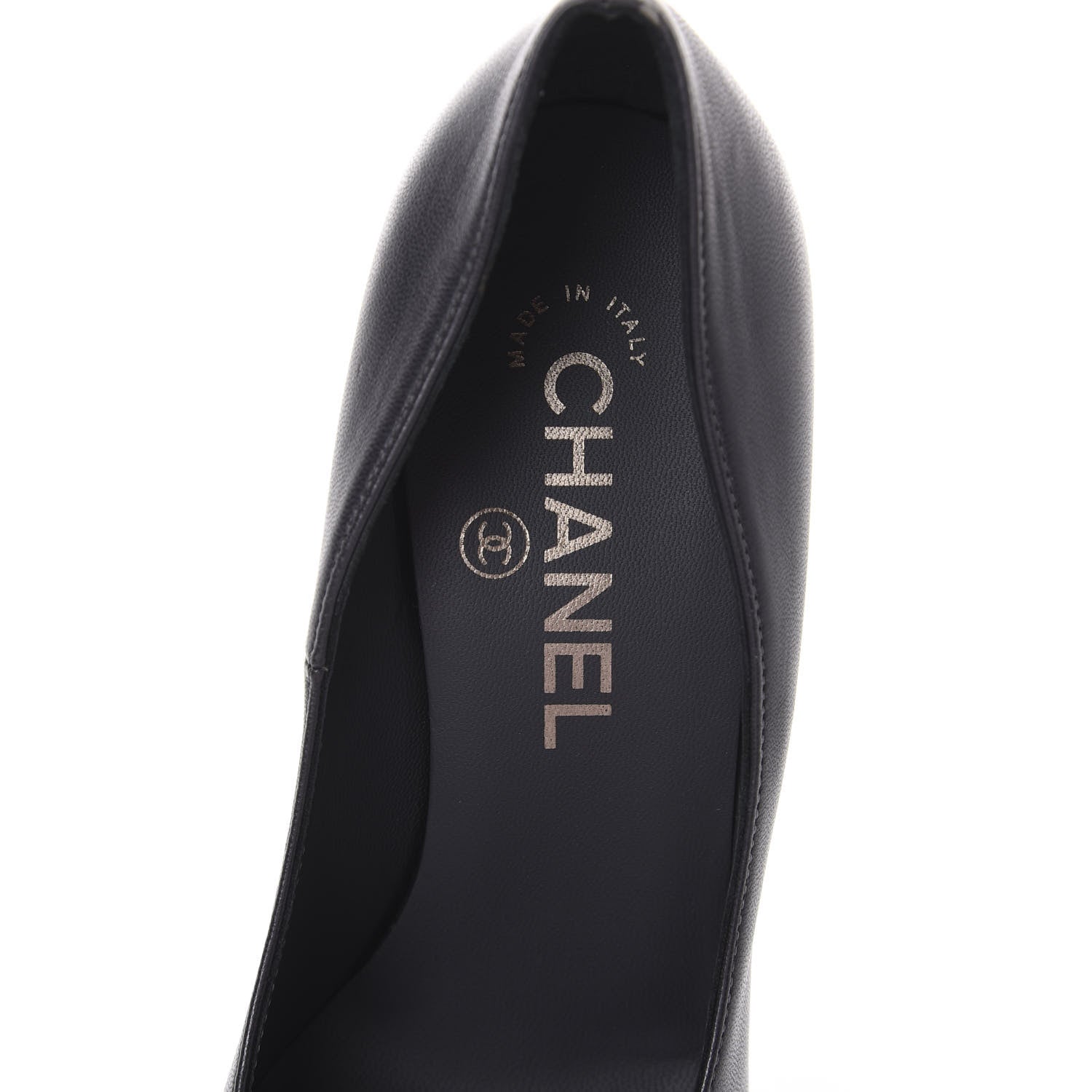Chanel Lambskin Escarpins CC Pumps 36 Dark Grey 5 of 7