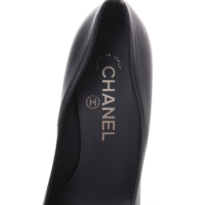 Chanel Lambskin Escarpins CC Pumps 36 Dark Grey 5 of 7