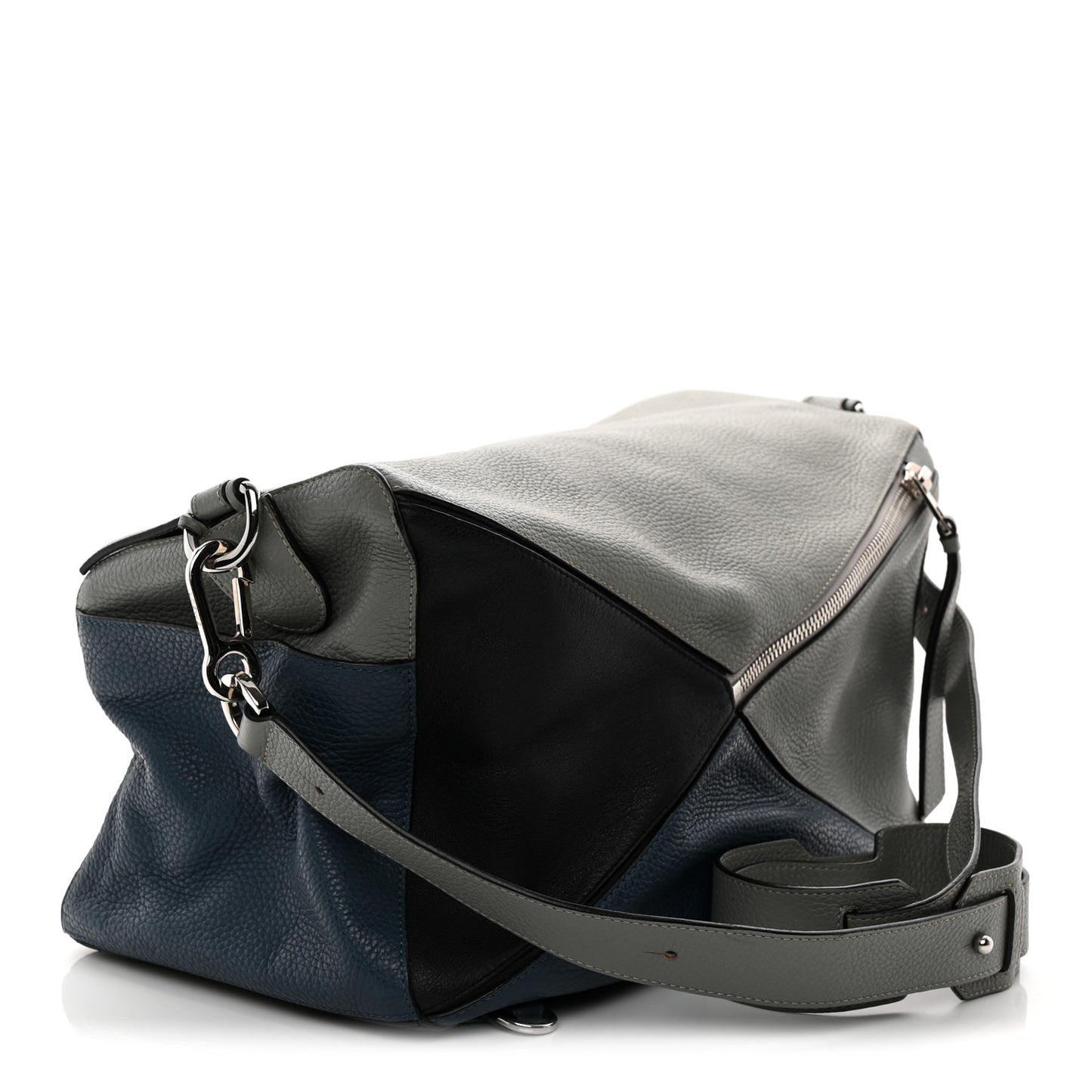 Calfskin Puzzle Bag XL Grey Blue