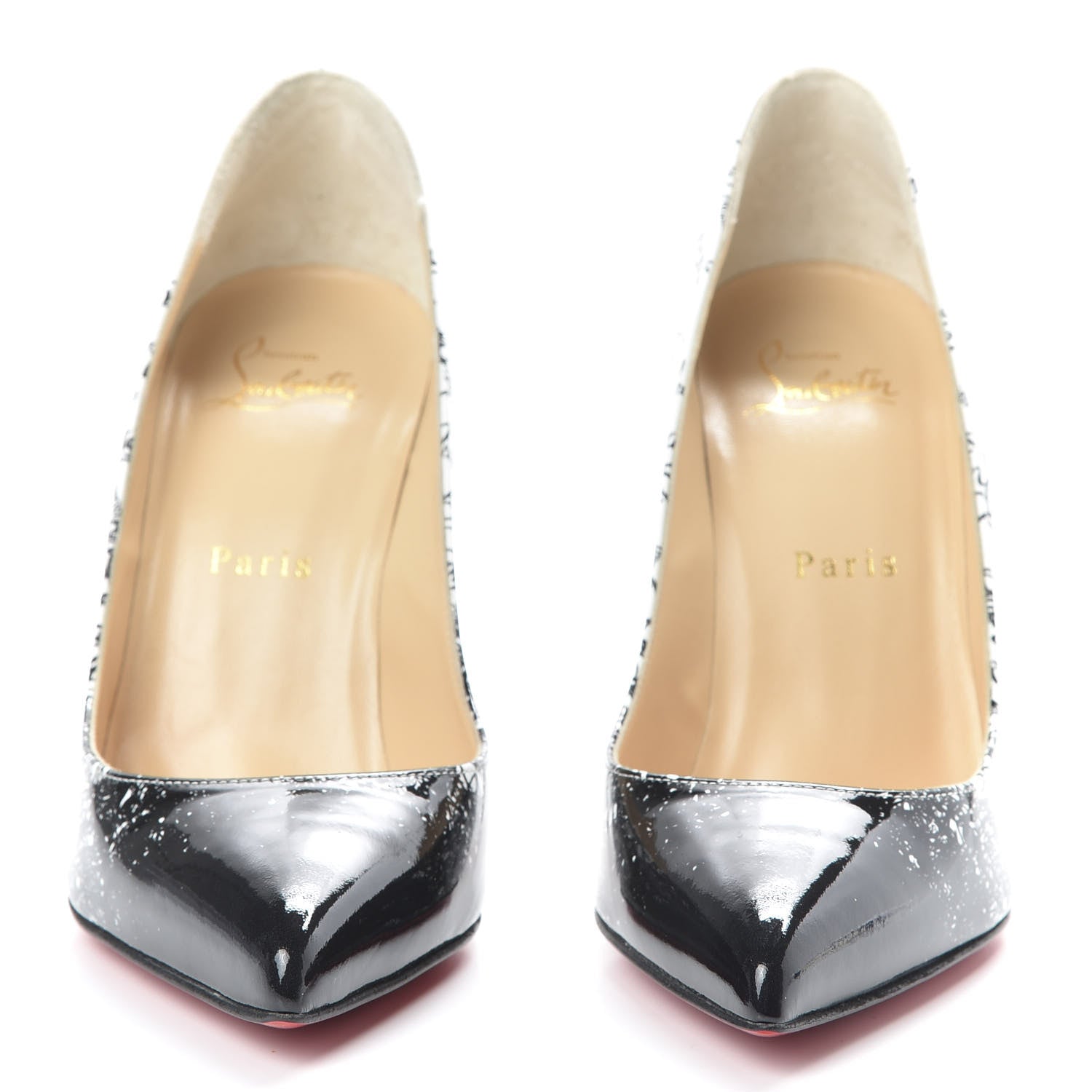 Christian Louboutin Patent Degraloubi Printed Pigalle Follies 100 Pumps 37.5 Black 2 of 9