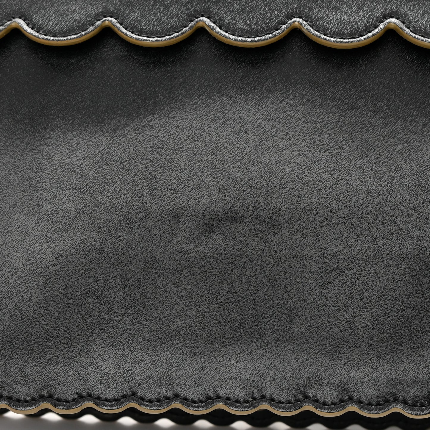 Vitello Liberty Scalloped Studded Kan I Shoulder Bag Black