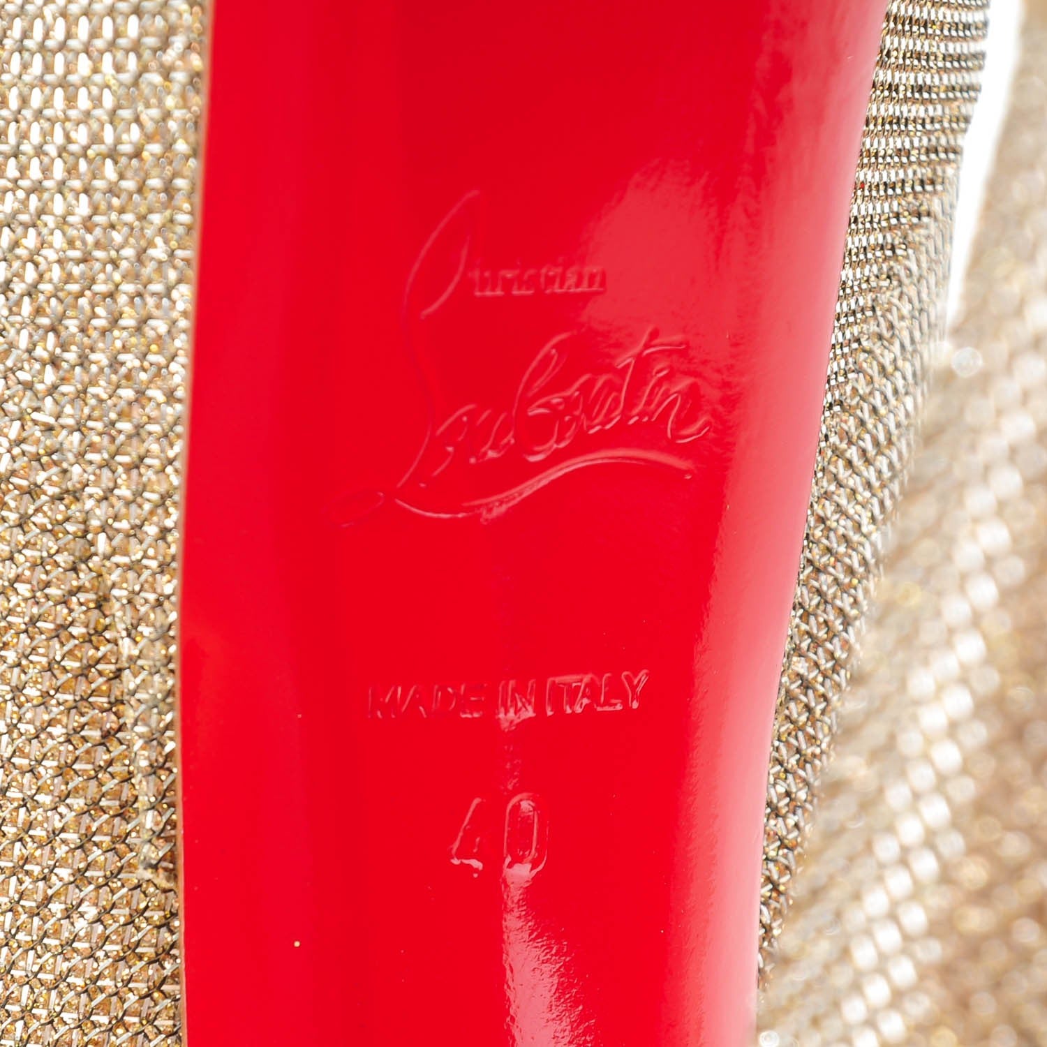 Christian Louboutin Glitter Fabric Altareva 160 Pumps 40 Gold 7 of 7