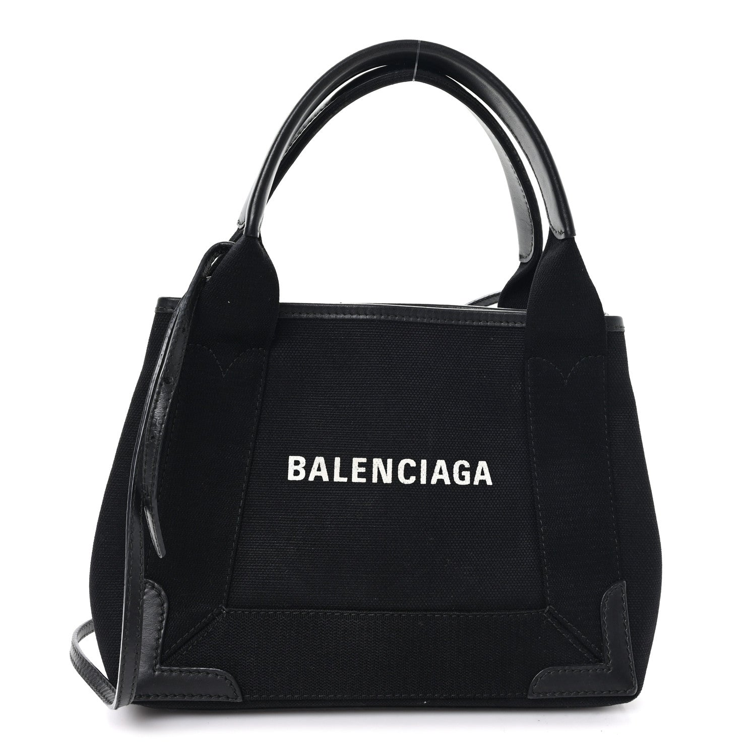 Balenciaga Cotton Canvas Calfskin Navy Cabas XS Black 1 of 12