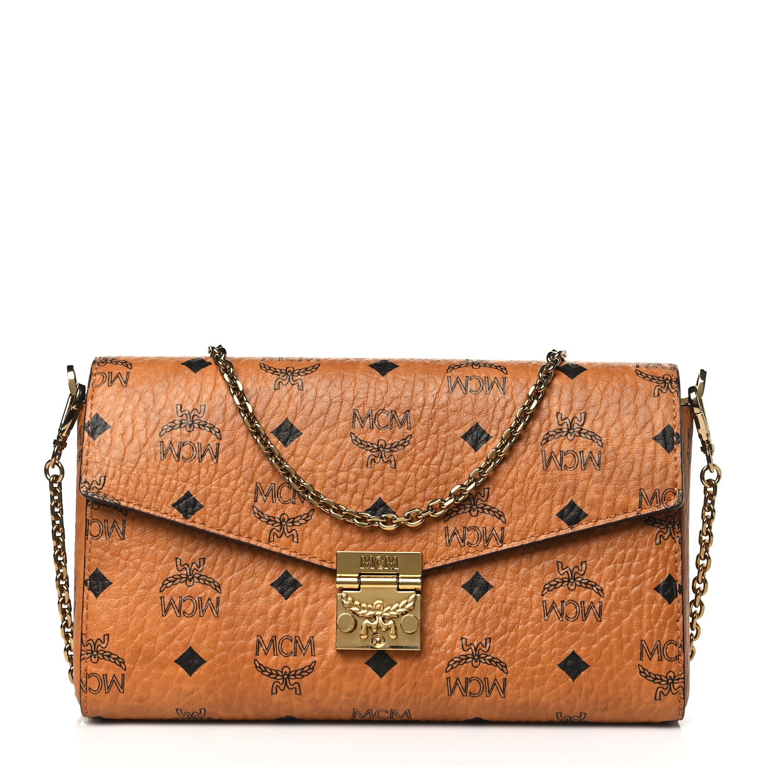 MCM Visetos Millie Wallet On Chain Cognac 1 of 10