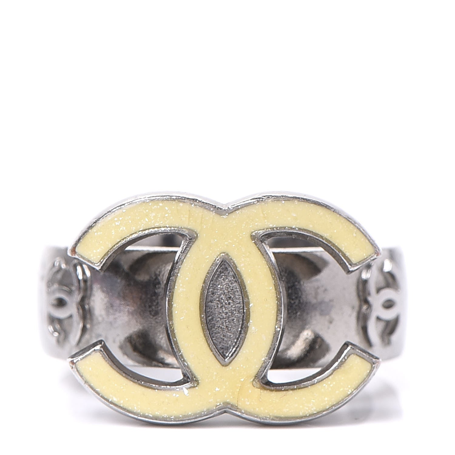 Chanel Glitter Enamel CC Ring 6.5 1 of 4