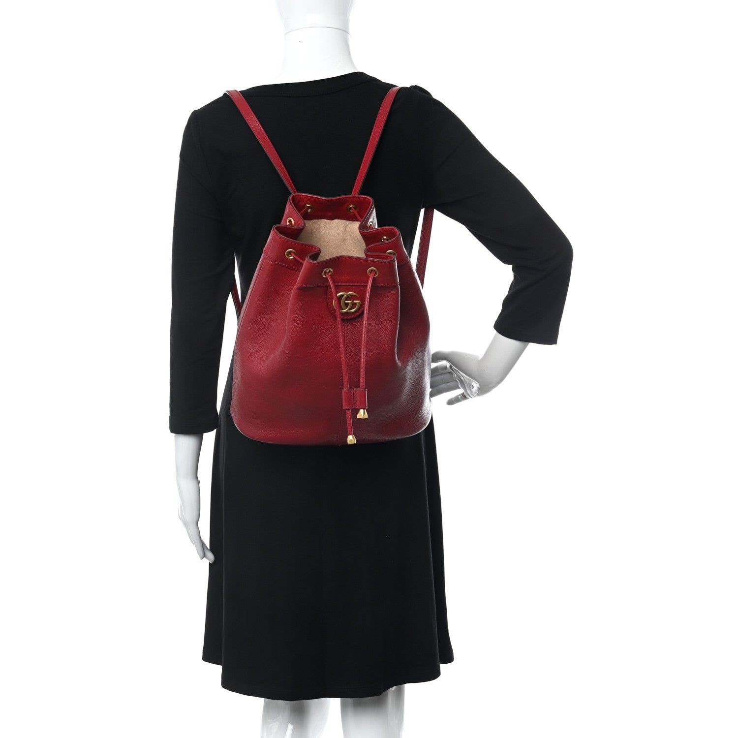 Gucci Piuma Lux Energy Medium Re(Belle) Convertible Bucket Bag Hibiscus Red 2 of 11