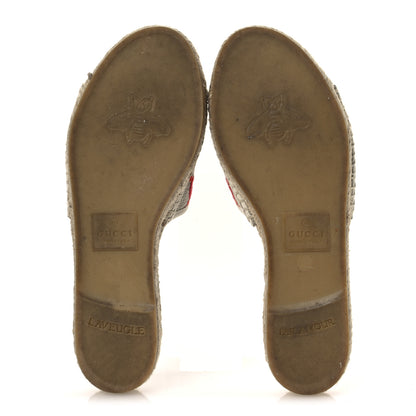 Gucci Linen Psychedelic Mini GG Espadrille Slide Sandals 39 Multicolor 7 of 11