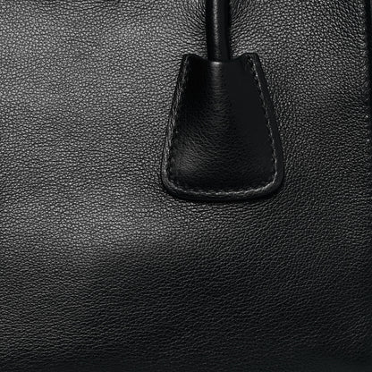 Prada City Glace Cavallino Twin Pocket Tote Black Miele 9 of 11