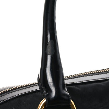 Prada Tessuto Nylon Calfskin Dome Satchel Black 10 of 10
